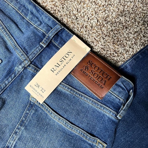 NWT Scotch & Soda Mens Blue Denim Ralston Style Slim Fit Jeans Medium Wash 28x32 - Picture 6 of 12